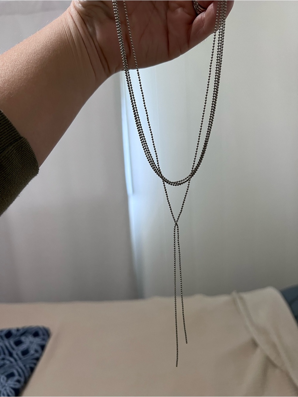 Silver tone 80R necklace